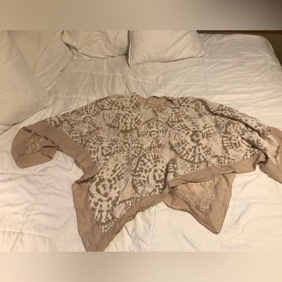 Animal print linen cape, one size, Elena Baldi G - Picture 4 of 5